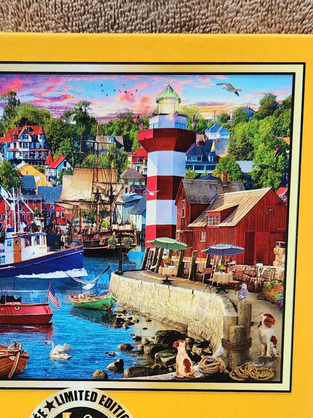 Ceaco DAVID MACLEAN Lighthouse Harbor Puzzle - 1000 Piece NEW - Picture 3 of 3